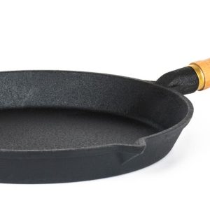 Grillserpenyő, öntöttvas fa nyéllel - GRILLART